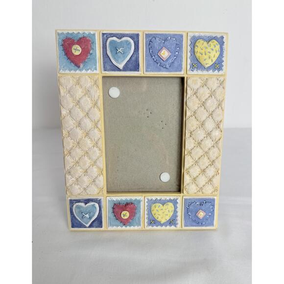 Other - Commisseur Multicolor Patchwork Heart Quilted Photo Frame 3.5 x 5